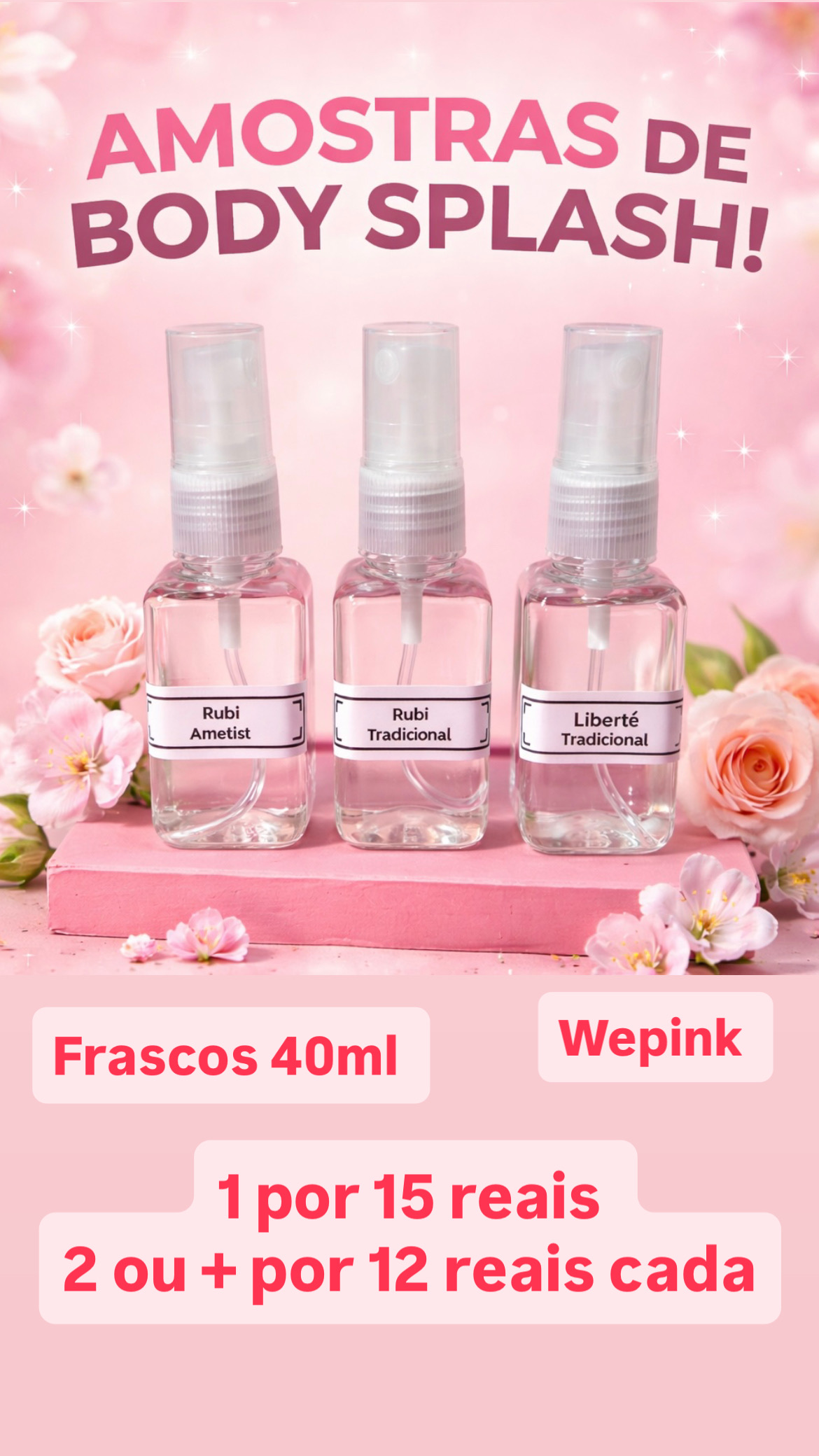 Amostras produtos Wepink